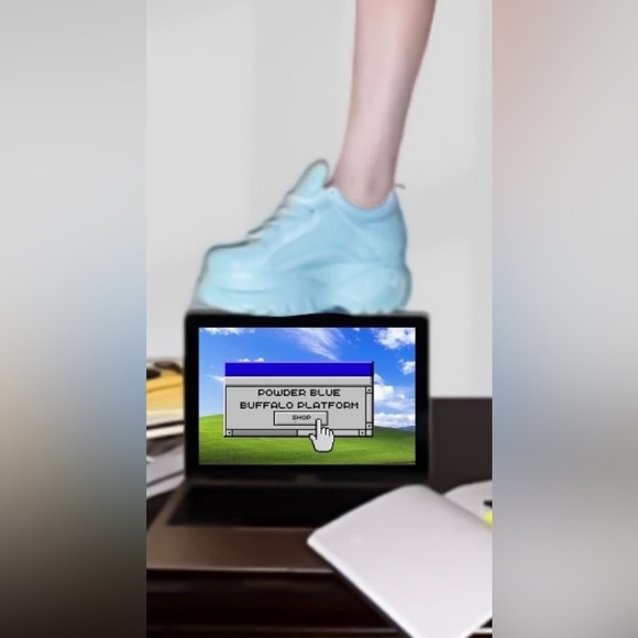 Powder Blue Buffalo London Low-Top Platform Sneakers 🦋🥶🩵